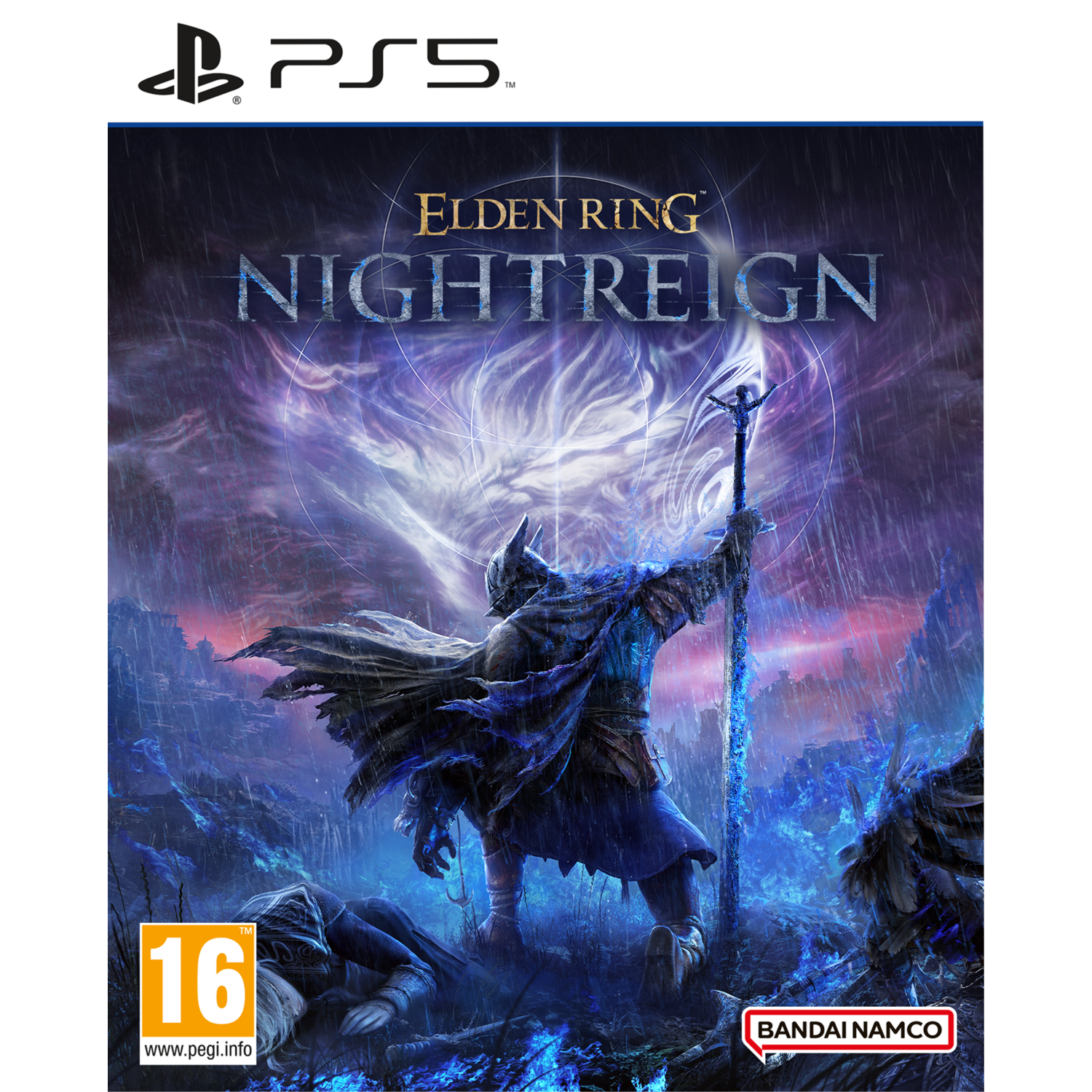 Elden Ring Nightreign game cover met een ridder in harnas met een zwaard.