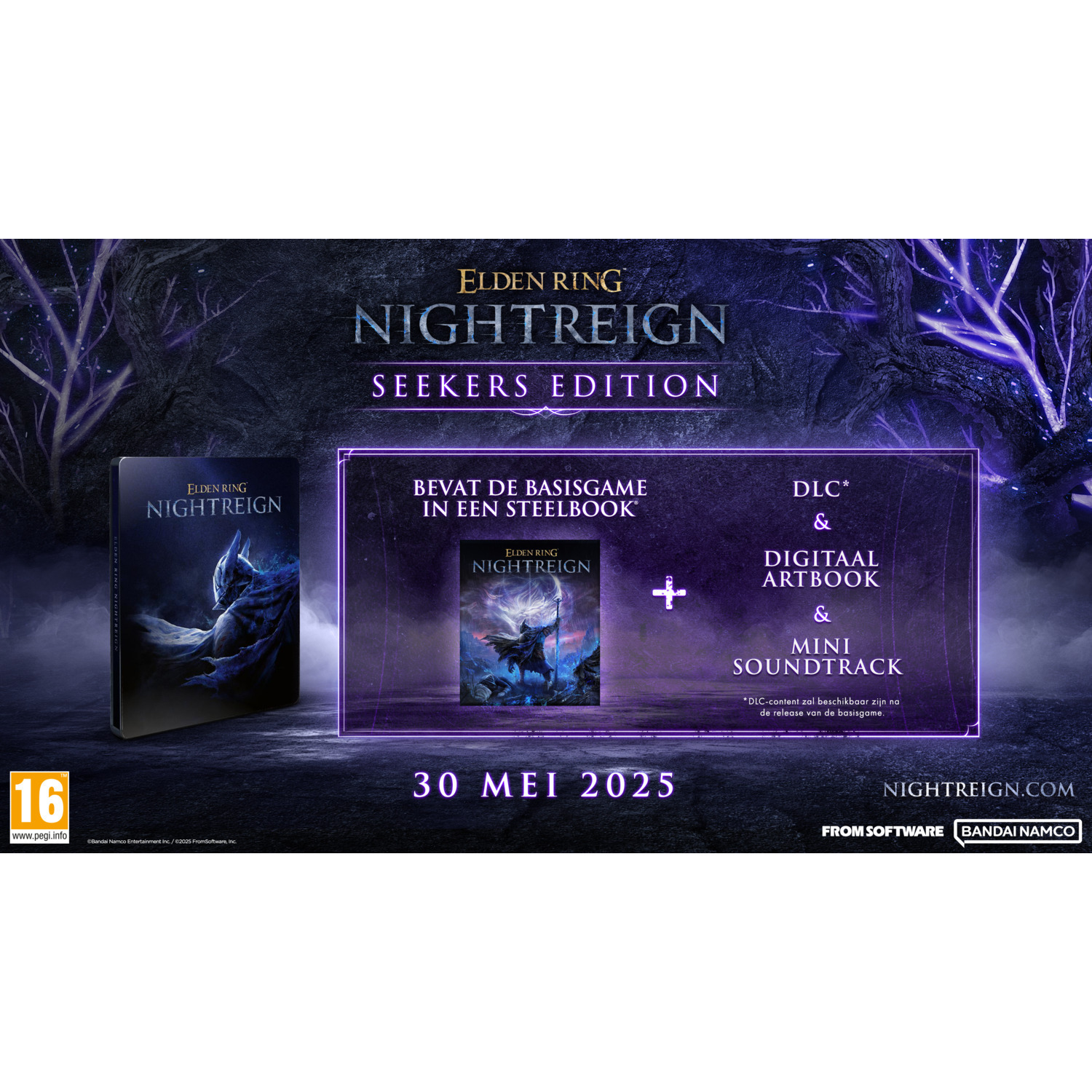 Poster with Elden Ring: Nightreign edition, with game, artbook, and soundtrack, May 30, 2025.