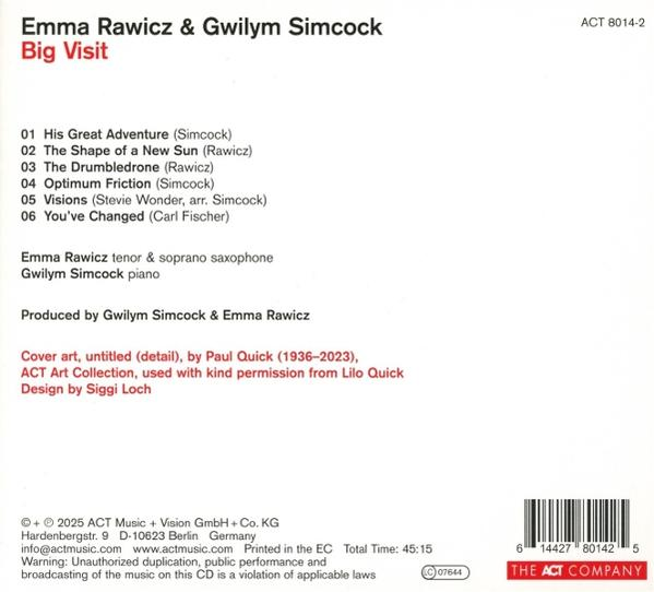 CD-Cover mit Titelliste, Künstlernamen und Text.