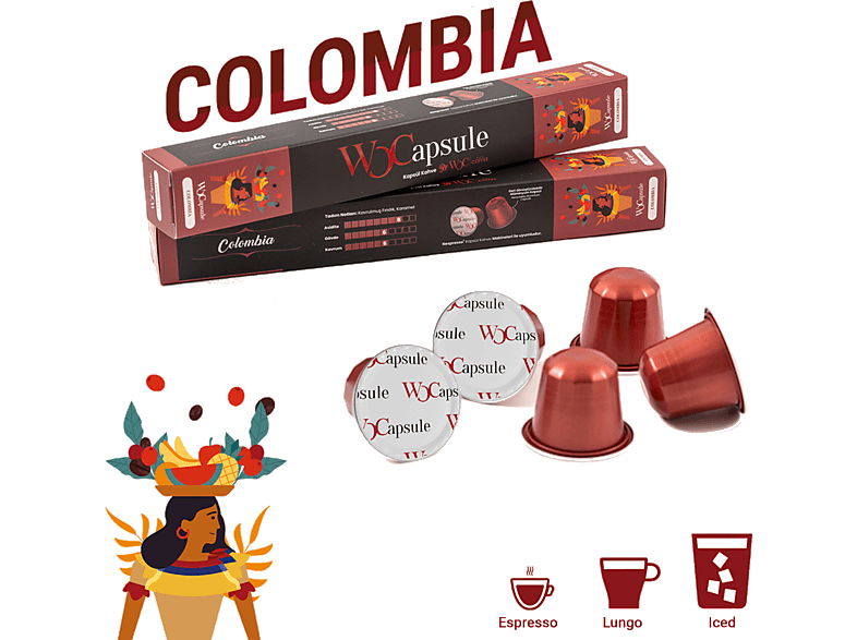 WOCAPSULE Colombia Nespresso Uyumlu Kapsül Kahve 10'lu Kutu