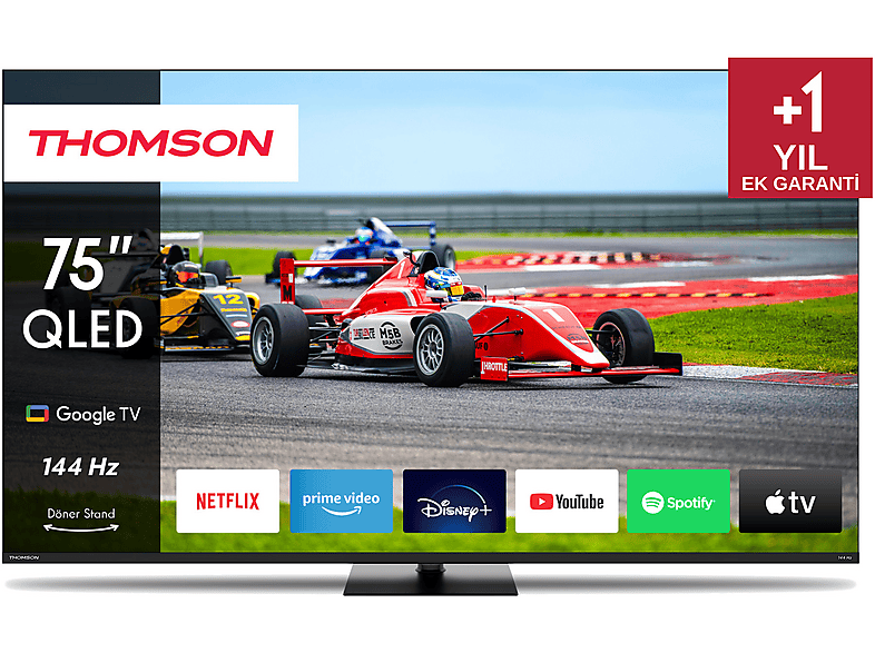 THOMSON 75QG7C14 75 inç 190 Ekran Uydu Alıcılı Google Smart Ultra HD 4K QLED Pro TV