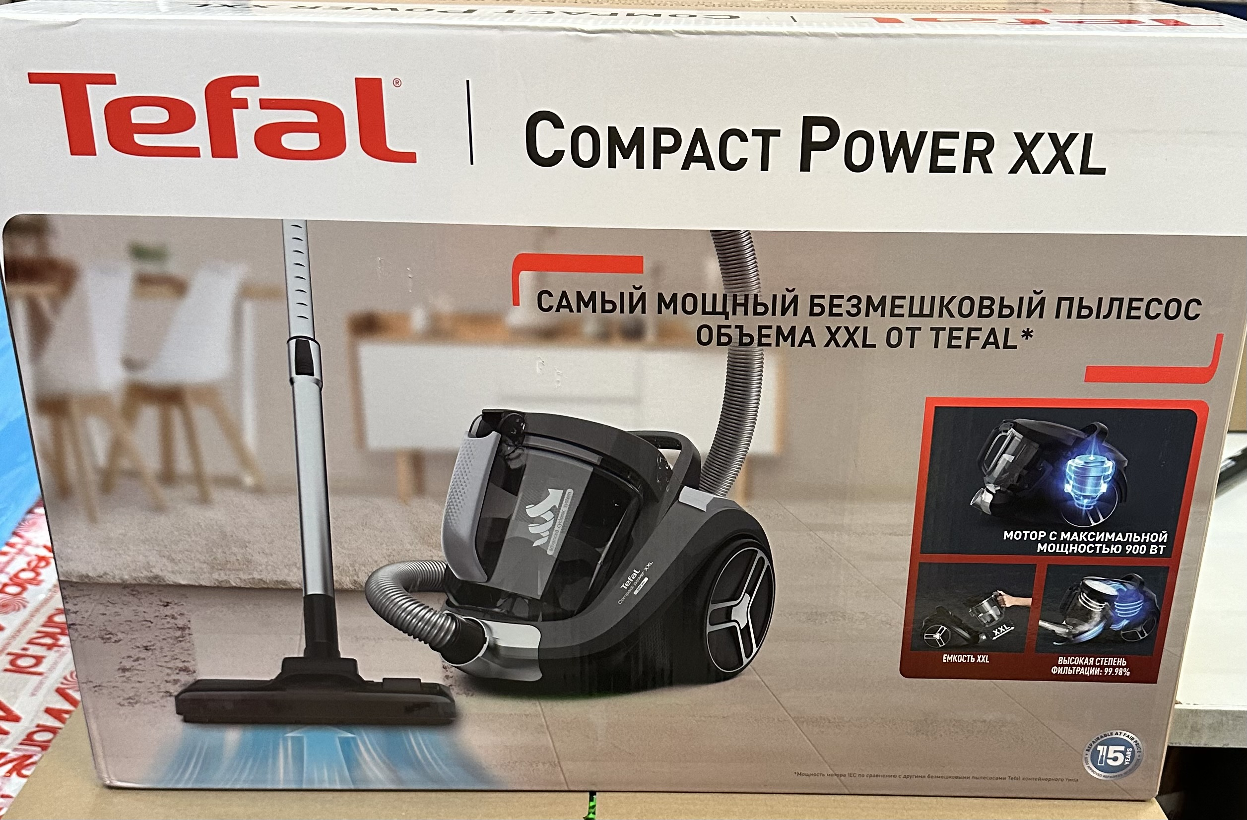 OUTLET Odkurzacz bezworkowy TEFAL Compact Power XXL Total Clean TW4B36EA Czarny