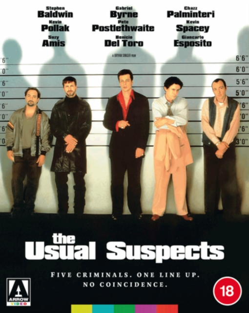 Couverture du film 'Usual Suspects' avec les acteurs alignés.