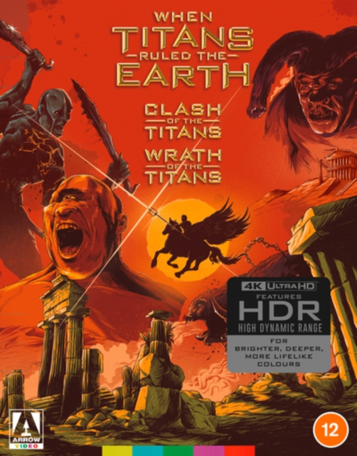 Couverture DVD avec texte 'When Titans Ruled the Earth', images de combattants.