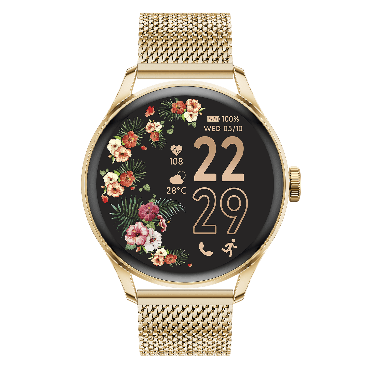 Ice-watch Smartwatch 2.0 Milanese Band Round 1.2'' Amoled Gold