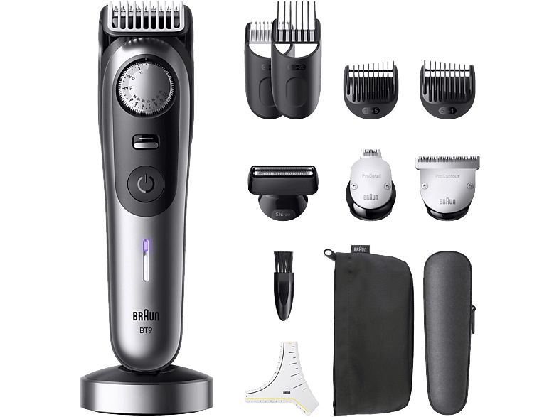 Braun BeardTrimmer 9 BT9560 Battery 52 2 cm Wet & Dry Black, Grey