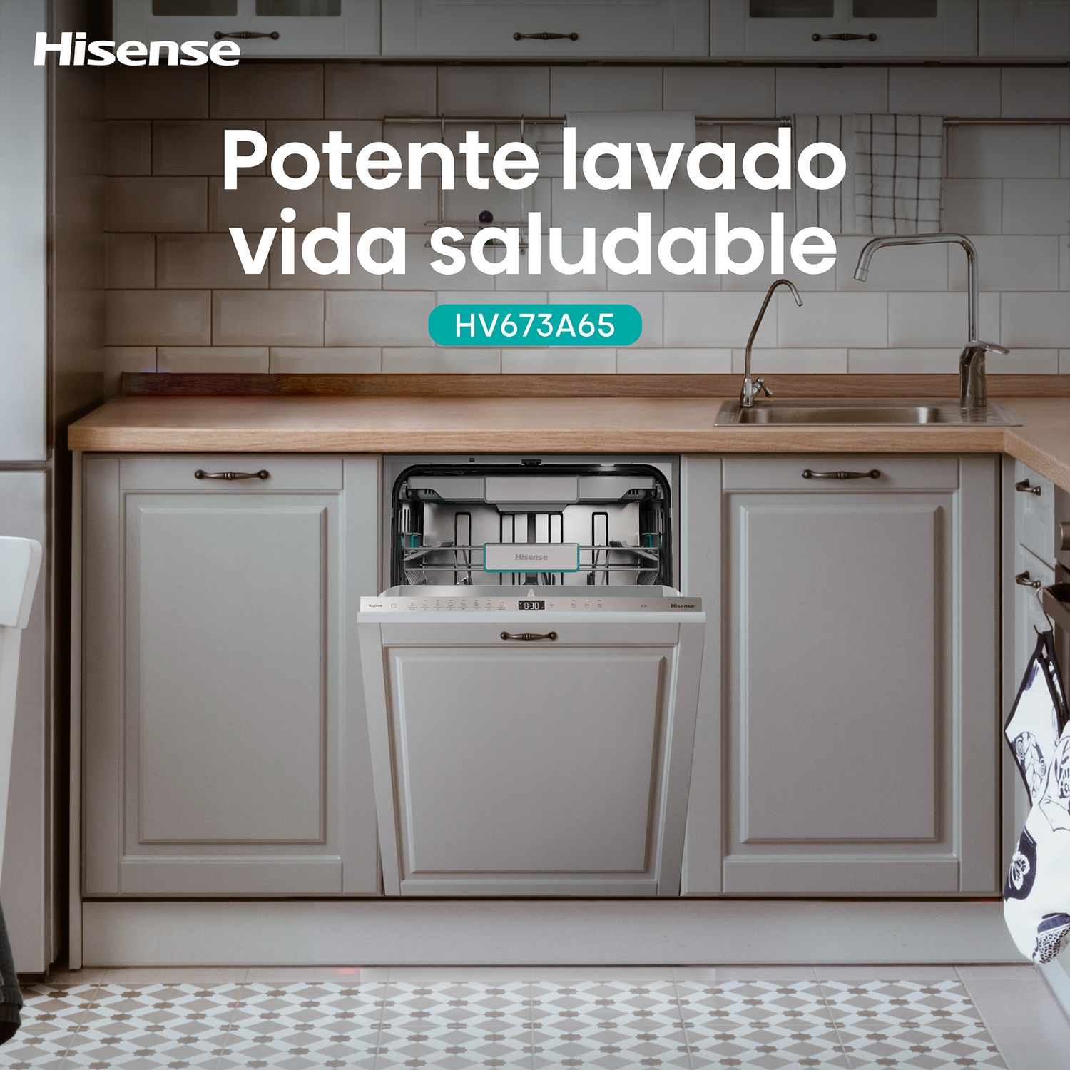 Lavavajillas en la cocina con texto en él.
