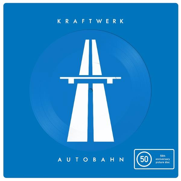 Kék bakelit "Autobahn" szimbólummal, KRAFTWERK és AUTOBAHN felirattal.