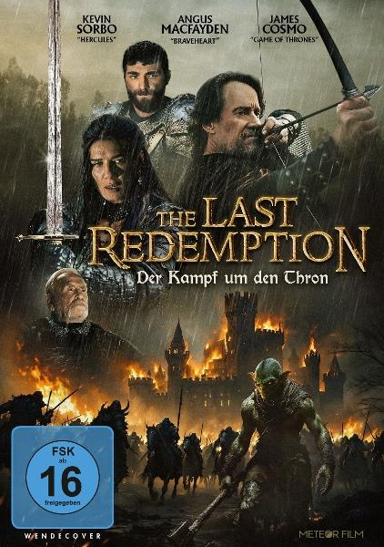 Filmcover: Mehrere Schauspieler in mittelalterlicher Kulisse, der Titel 'The Last Redemption' wird angezeigt.