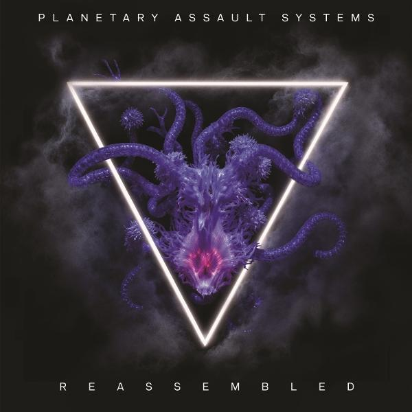Albumcover von Planetary Assault Systems. Dreieck mit Tentakeln und einem pinkfarbenen Energiekern.