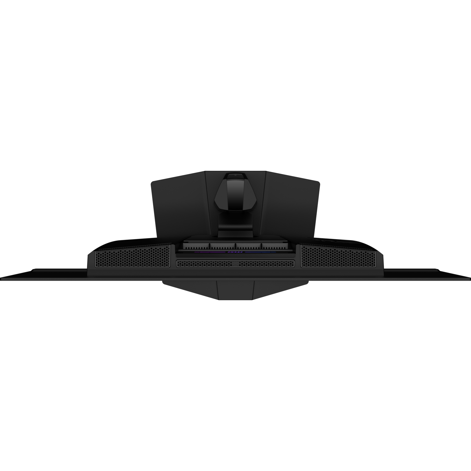 Top-down view of a black computer monitor.