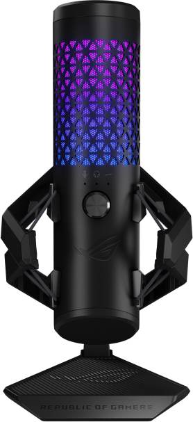 ASUS ROG Carnyx asztali kondenzátoros mikrofon, RGB, USB, fekete (90YH03Z0-BAUA00)