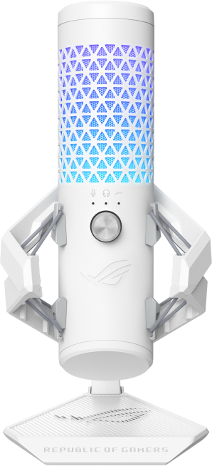 ASUS ROG Carnyx asztali kondenzátoros mikrofon, RGB, USB, fehér (90YH03Z0-BAUA10)