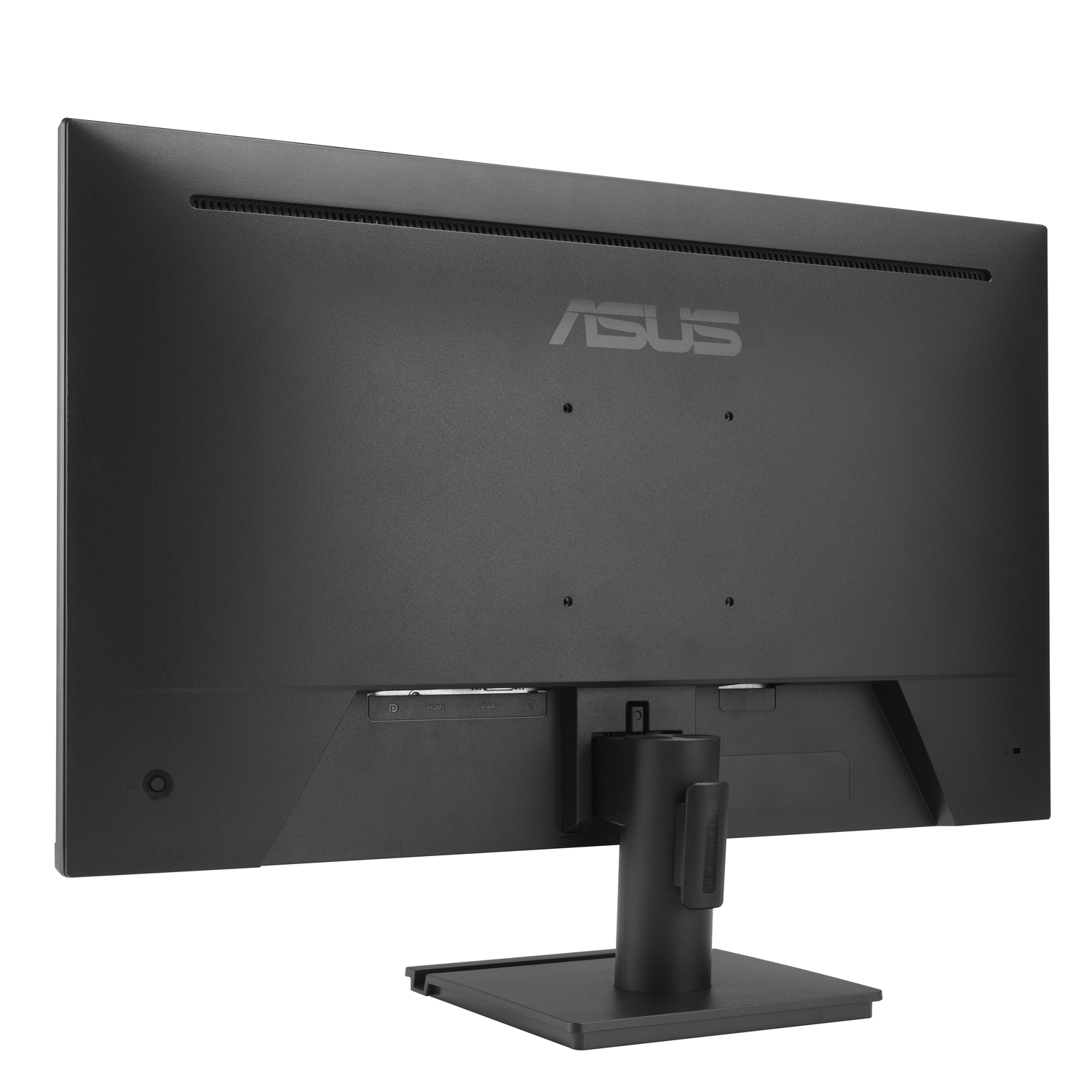 A black computer monitor from the back.