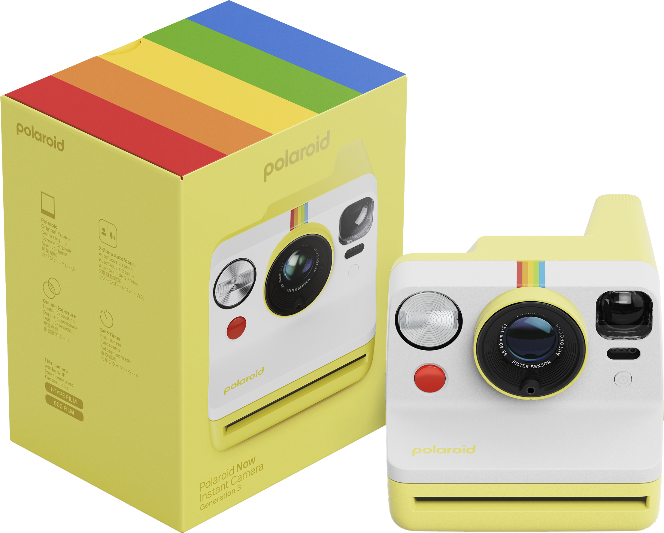 POLAROID NOW Gen3 instant fényképezőgép, sárga