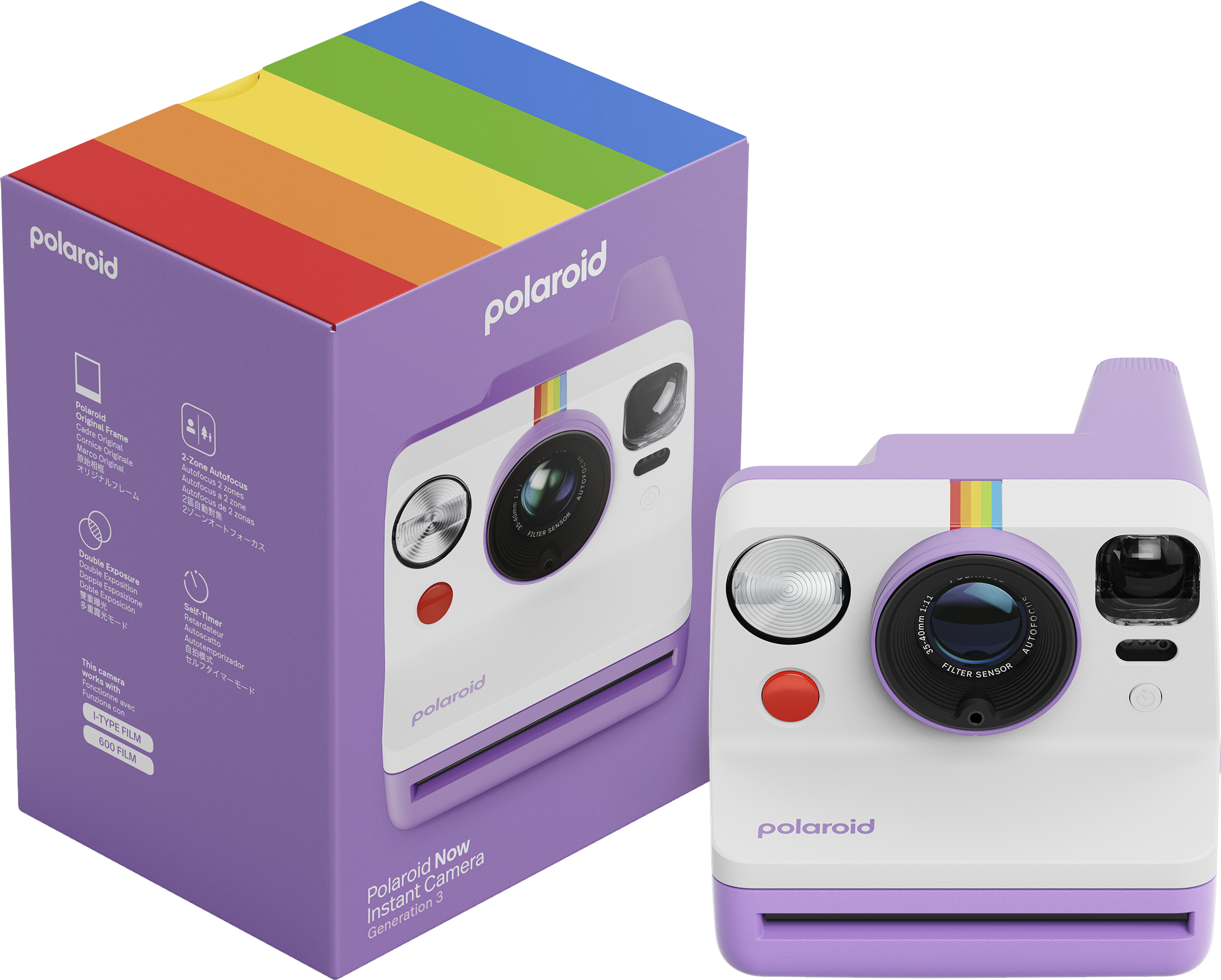 POLAROID NOW Gen3 instant fényképezőgép, lila