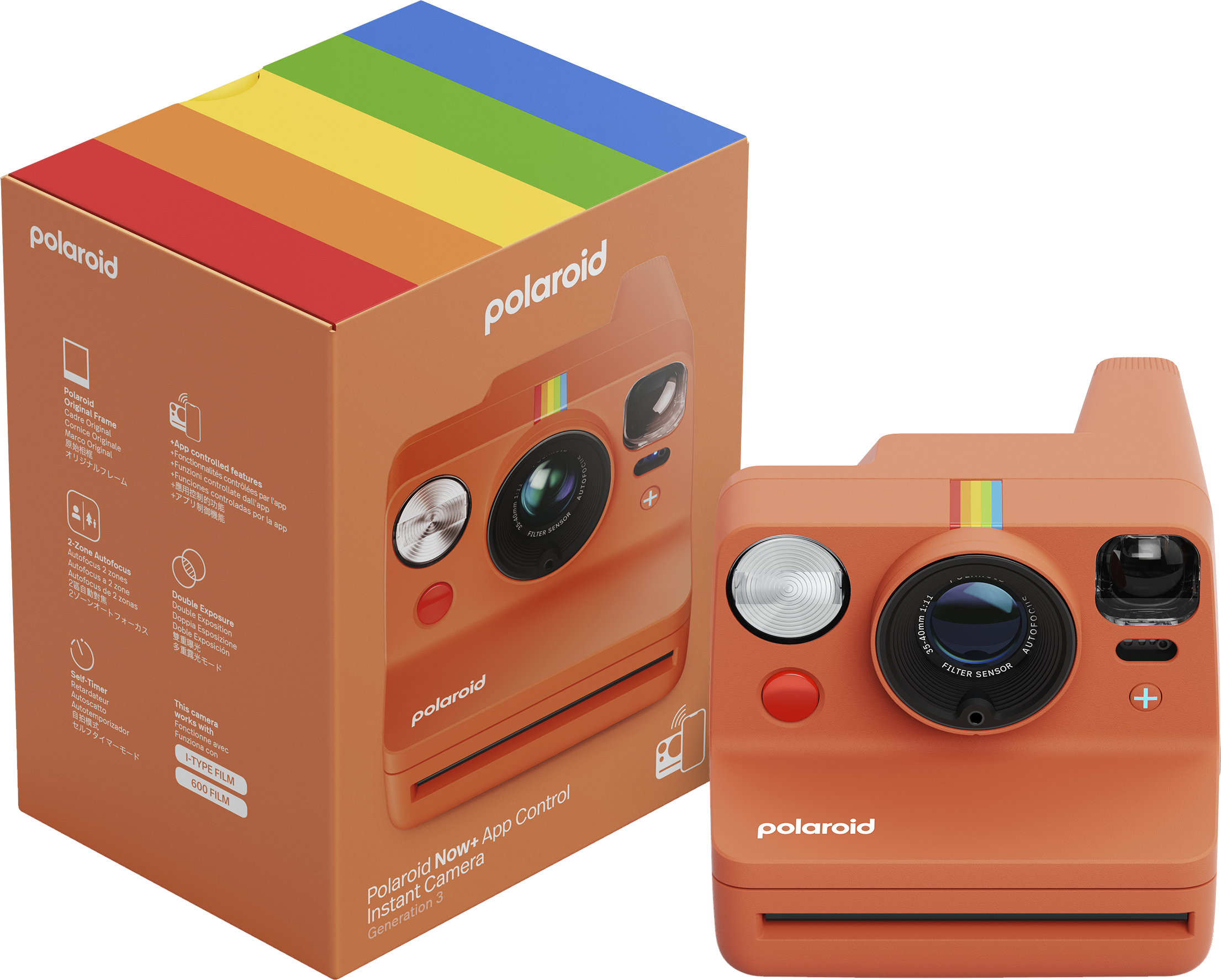 POLAROID NOW+ Gen3 instant fényképezőgép, korall