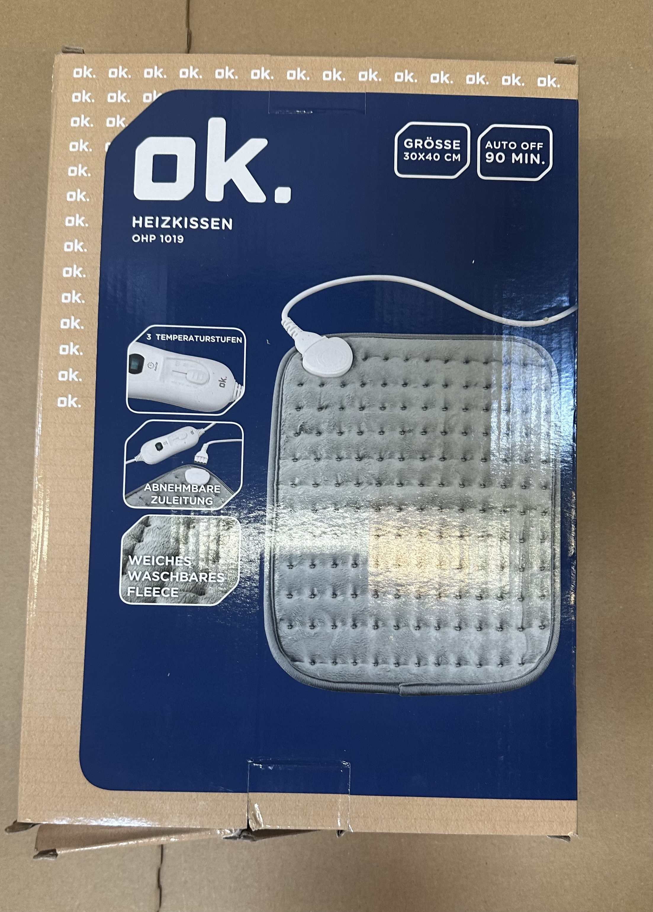 OUTLET Poduszka elektryczna OK. OHP 1019 Szary 100W Szary
