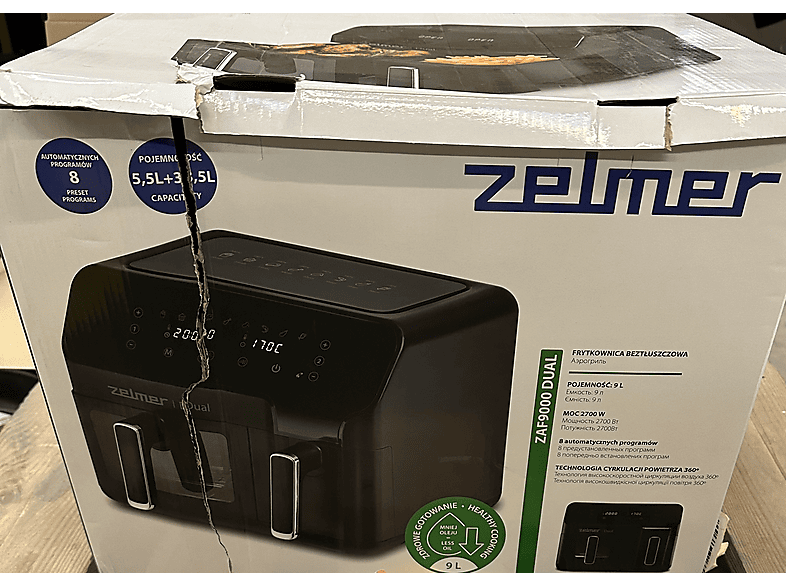 OUTLET - Frytownica niskotłuszczowa ZELMER ZAF9000 Dual 2700 W, 9.5 L Czarny – zdjęcie 2