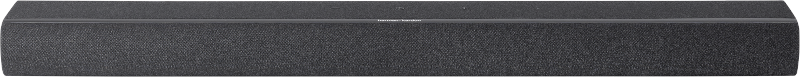 Das Bild zeigt eine dunkelgraue Soundbar. Das Harman Kardon-Logo ist sichtbar. Der Hintergrund ist schlicht.