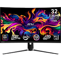 MediaMarkt MSI MPG 321CURX QD-OLED - 31.5 inch - 3840 x 2160 (Ultra HD 4K) - 0.03 ms - 240 Hz aanbieding