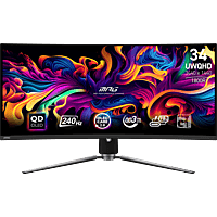 MediaMarkt MSI MPG 341CQPX QD-OLED - 34 inch - 3440 x 1440 (UWQHD) - 0.03 ms - 240 Hz aanbieding