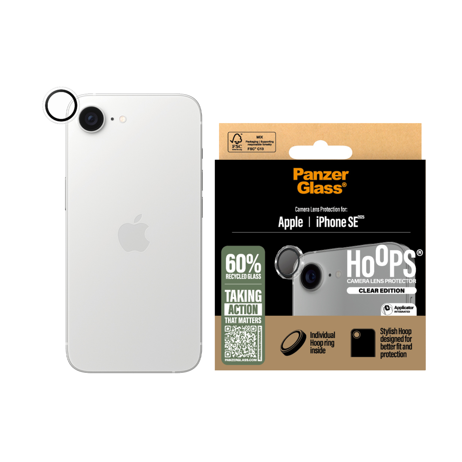 PANZERGLASS 4 HPS Lensprotector voor iPhone 16e Transparant afbeelding