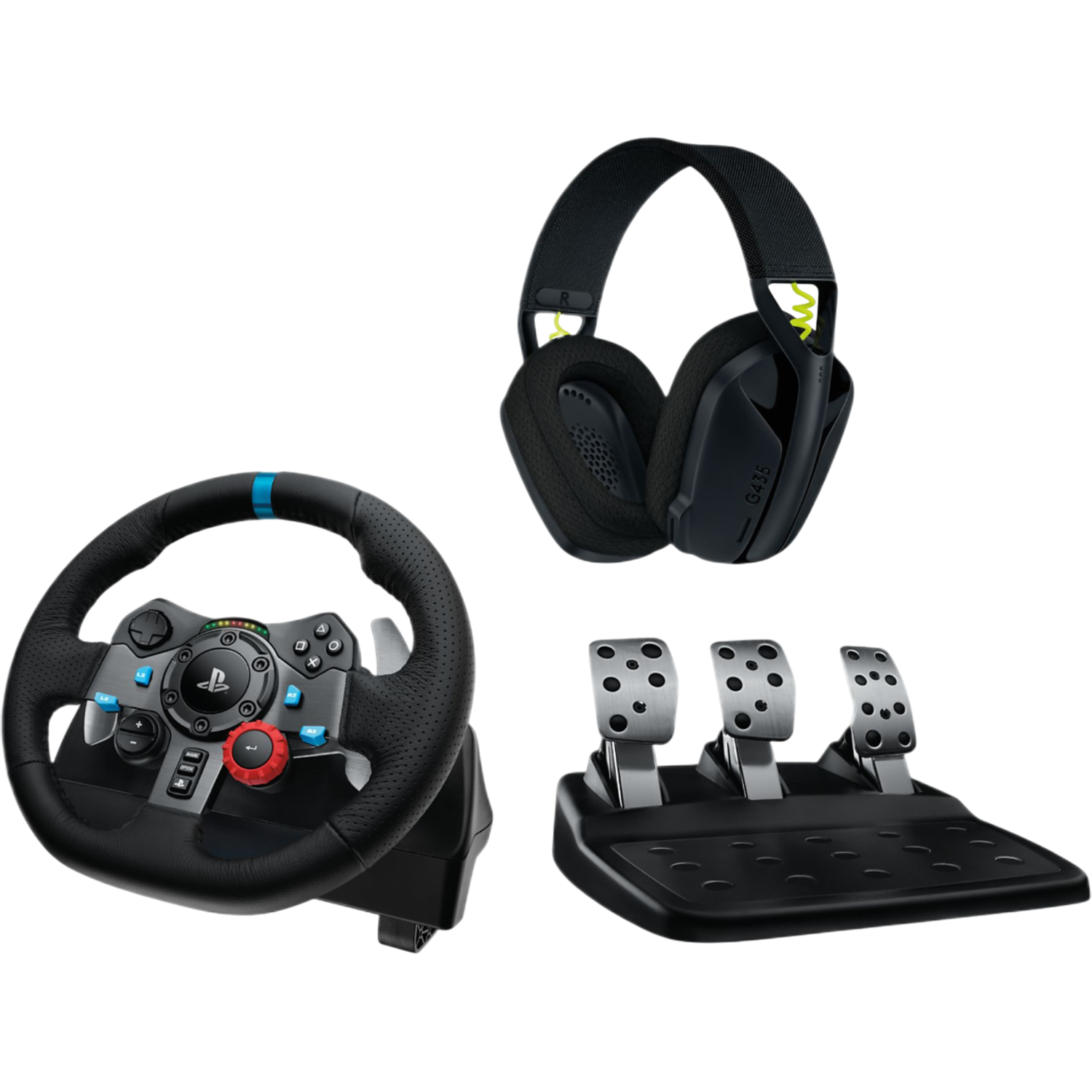 Logitech G G435 Gaming Headset + G29 Driving Force Playstation 4 5 Pc Gaming Stuurwiel