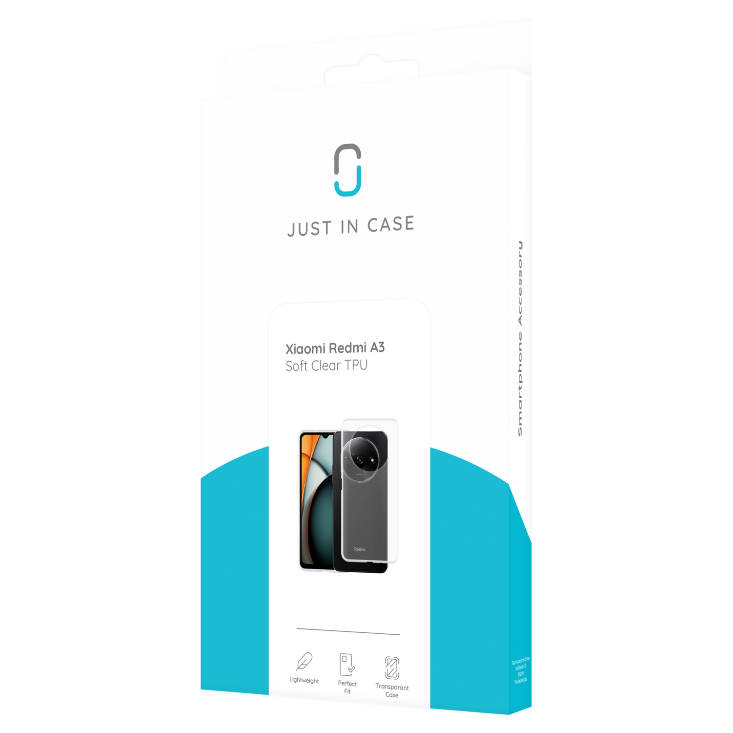 Coque de téléphone dans une boîte avec les mots "Just in Case".