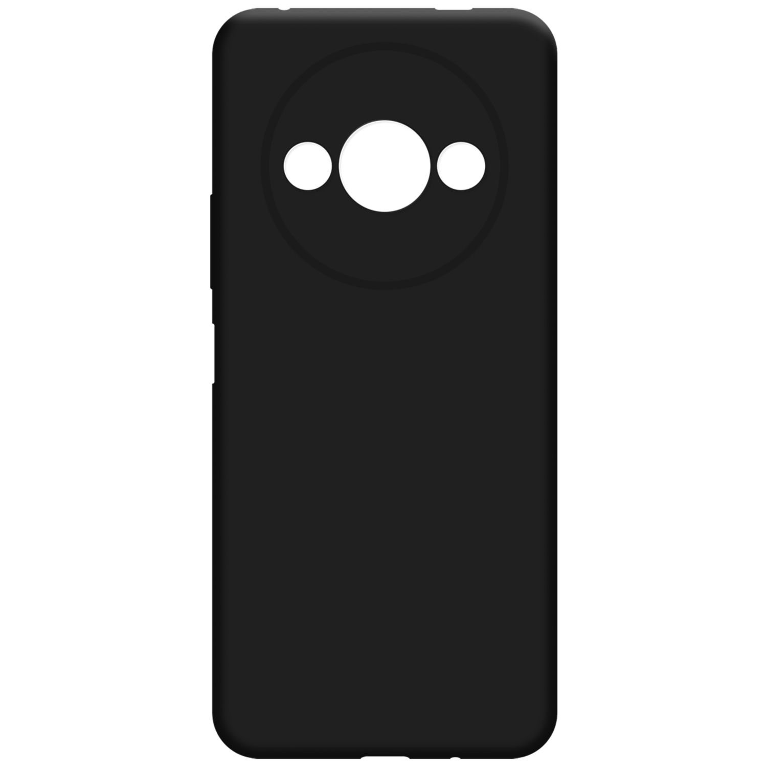 Zwarte telefoonhoes met camera-uitsparingen.