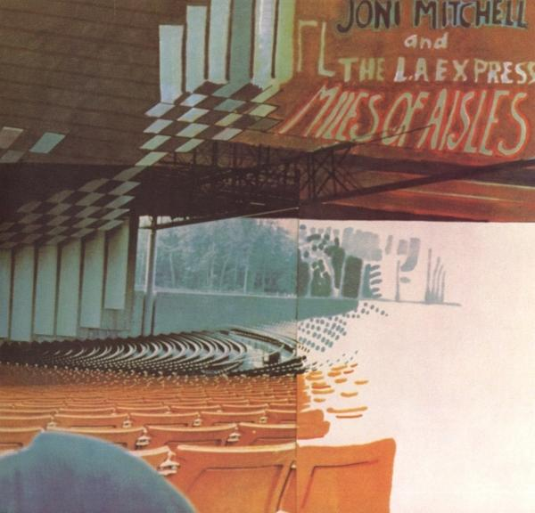 Album borítója, egy koncertterem belsejének és külsejének absztrakt dizájnja. Szöveg: "Joni Mitchell and The L.A. Express".