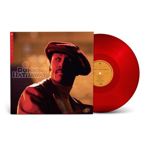Donny Hathaway album borítója. Kalapos férfi, piros kabát. Piros bakelit lemez.