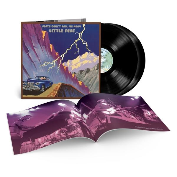 Little Feat album borítója. Autó a hídon és élő előadás képe.