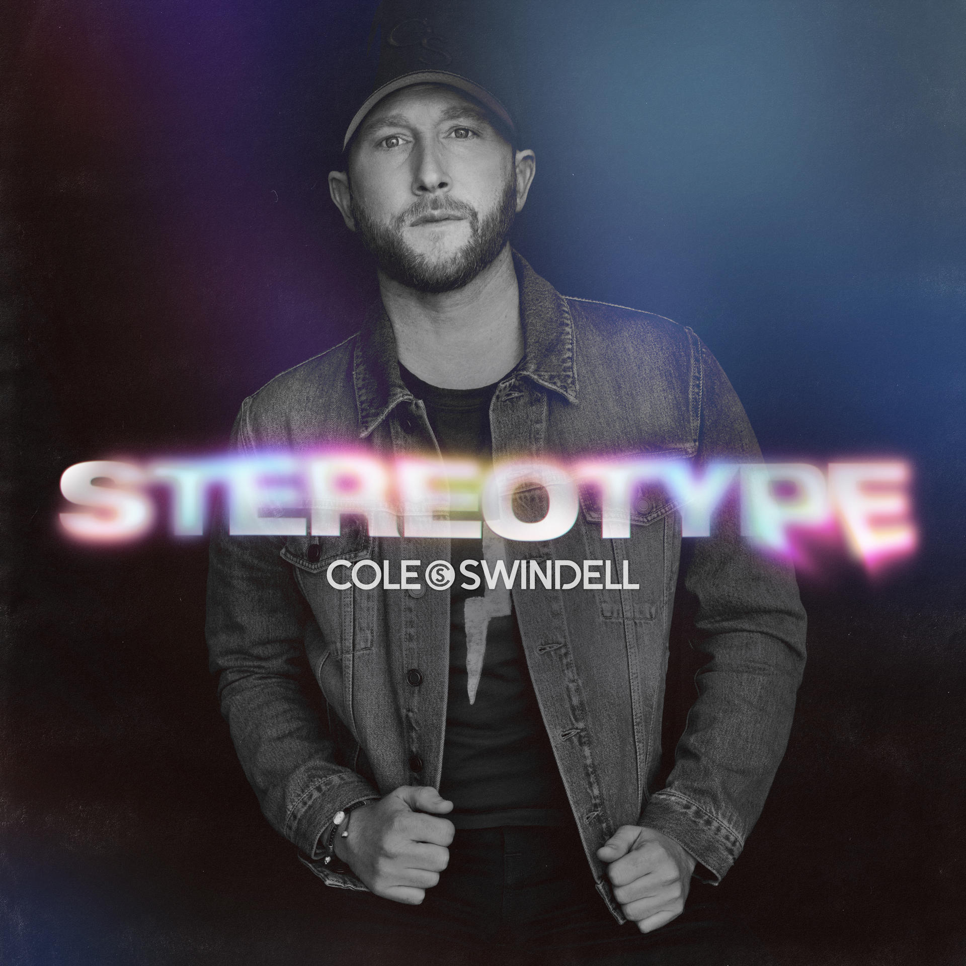 Szürkeárnyalatos albumborító a 'STEROTYPE' címmel és a 'COLE SWINDELL' előadó nevével.