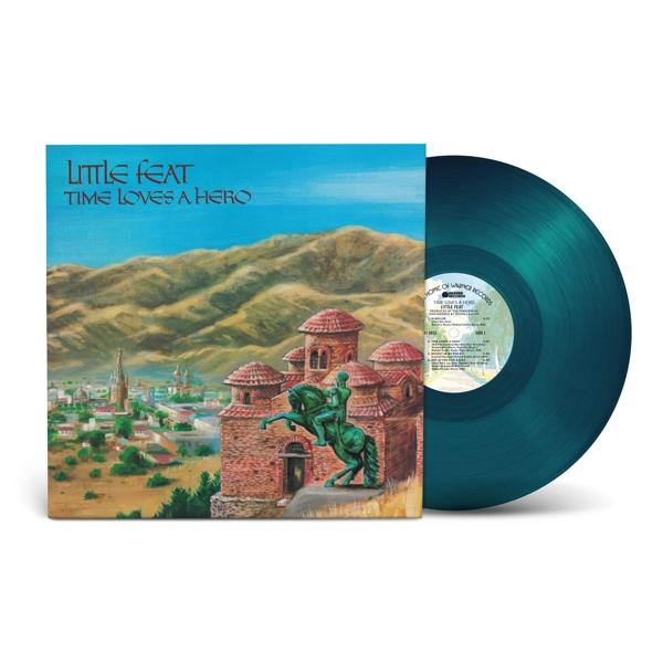 A Little Feat 'Time Loves a Hero' című nagylemezének borítója, egy városi jelenettel.