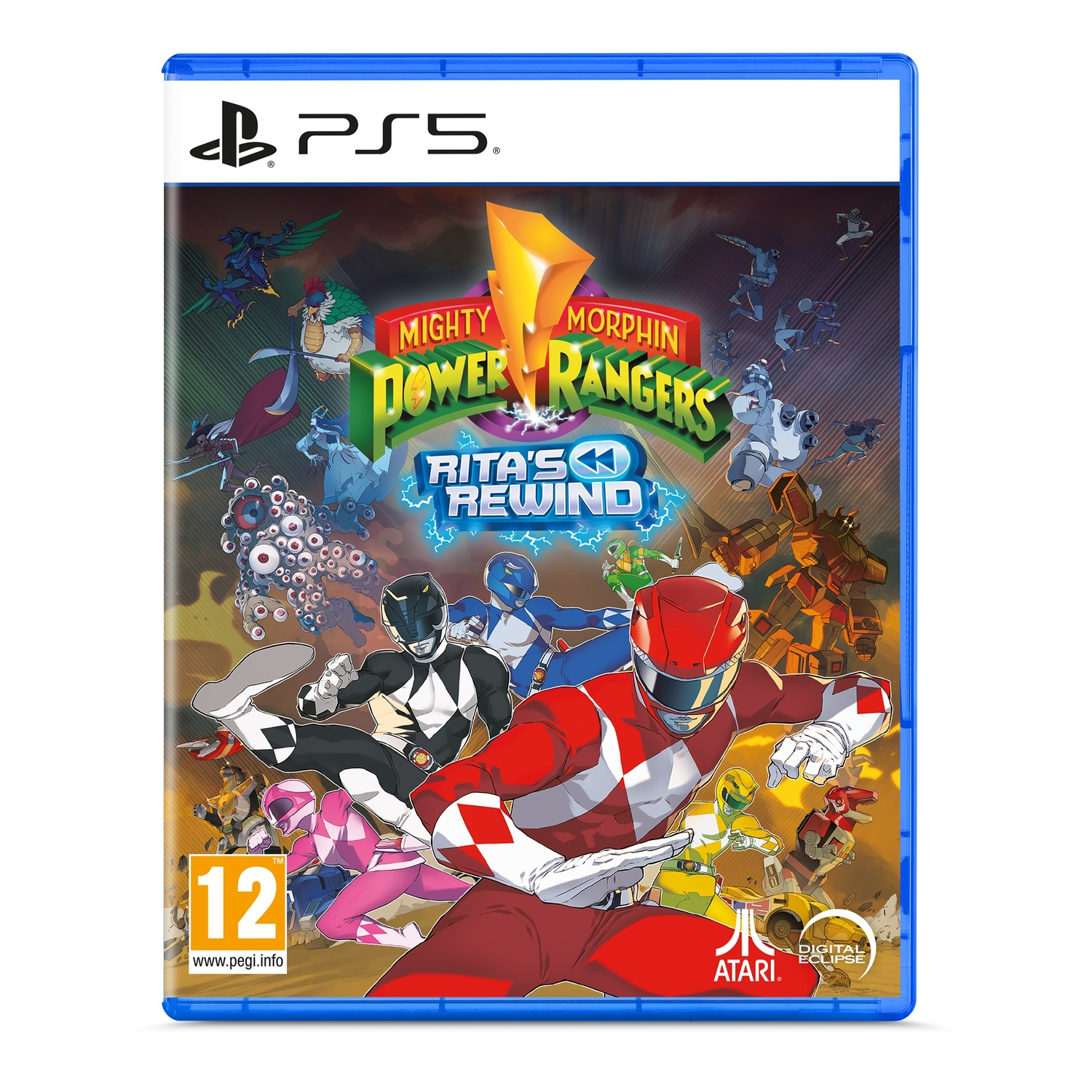 PS5 game case voor Mighty Morphin Power Rangers game.