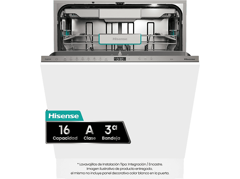 Hisense – Lavavajillas integrable Hisense 16 servicios, Bandeja para cubiertos, 60 cm – HV673A65.