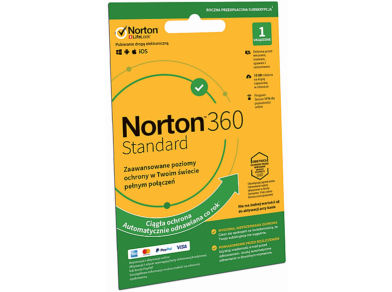 Kod aktywacyjny NORTON 360 Standard (1 urządzenie, 1 rok)