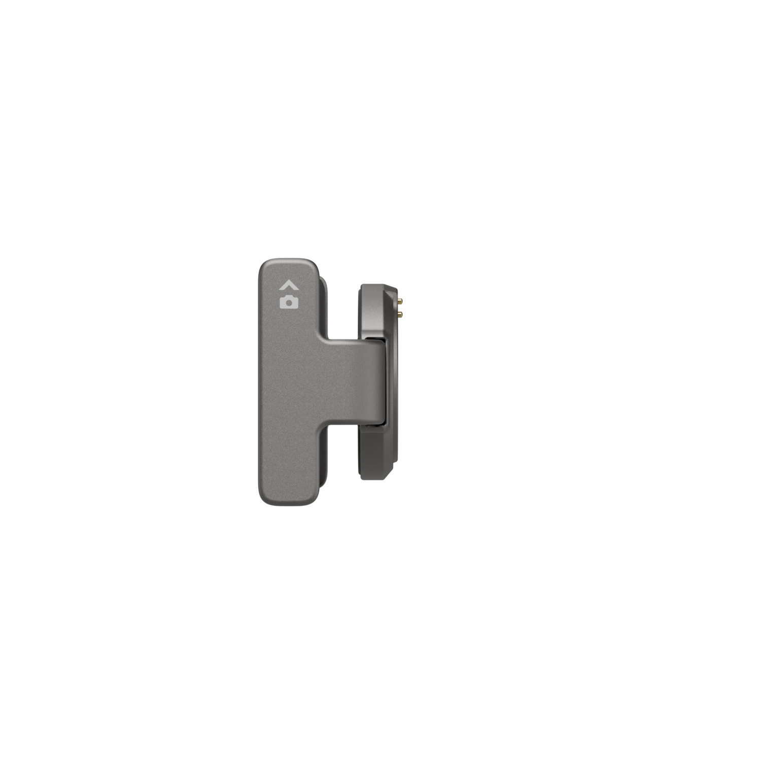 Gray device side view with an arrow and camera icon, on a white background.