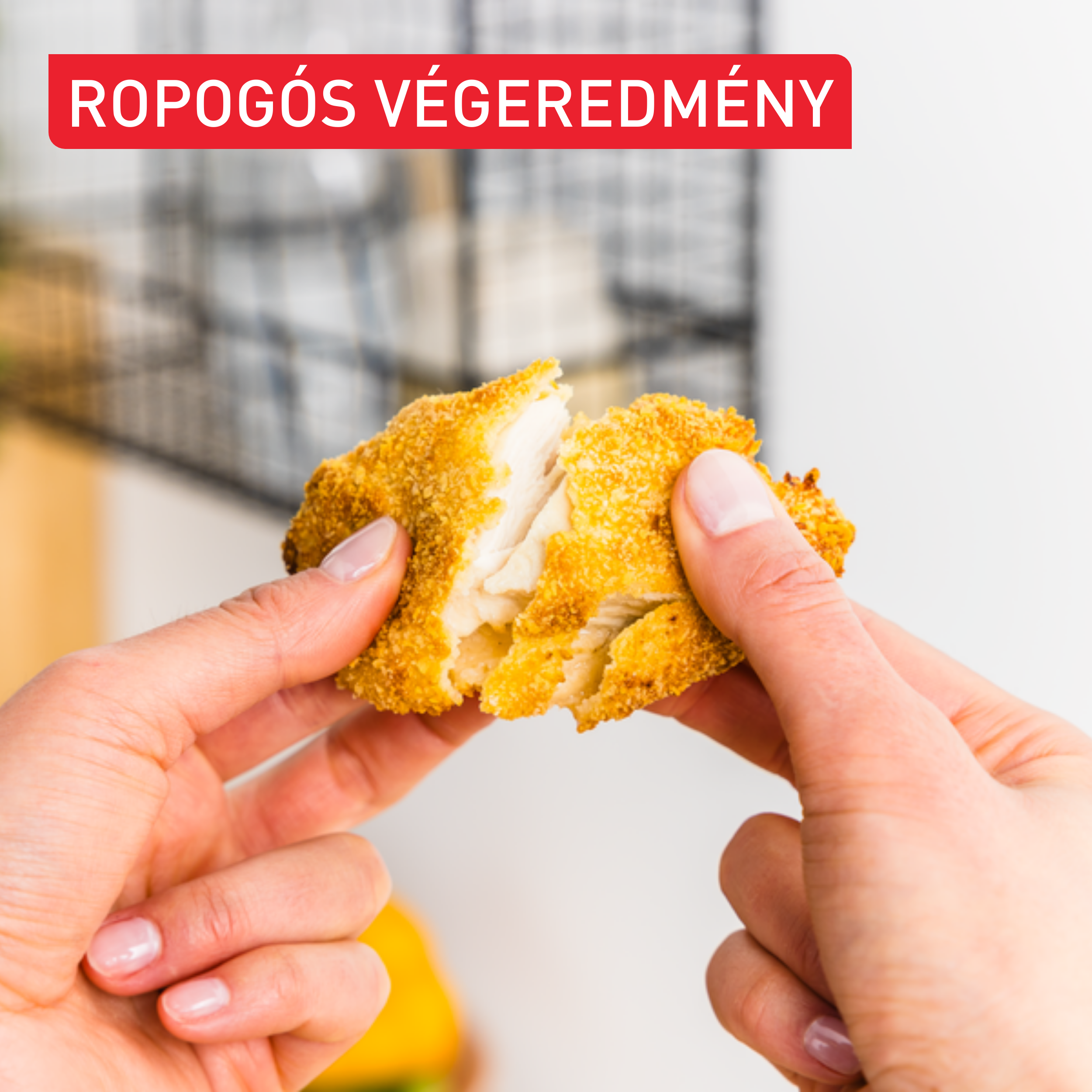 Kézben sült csirke egy darabja.