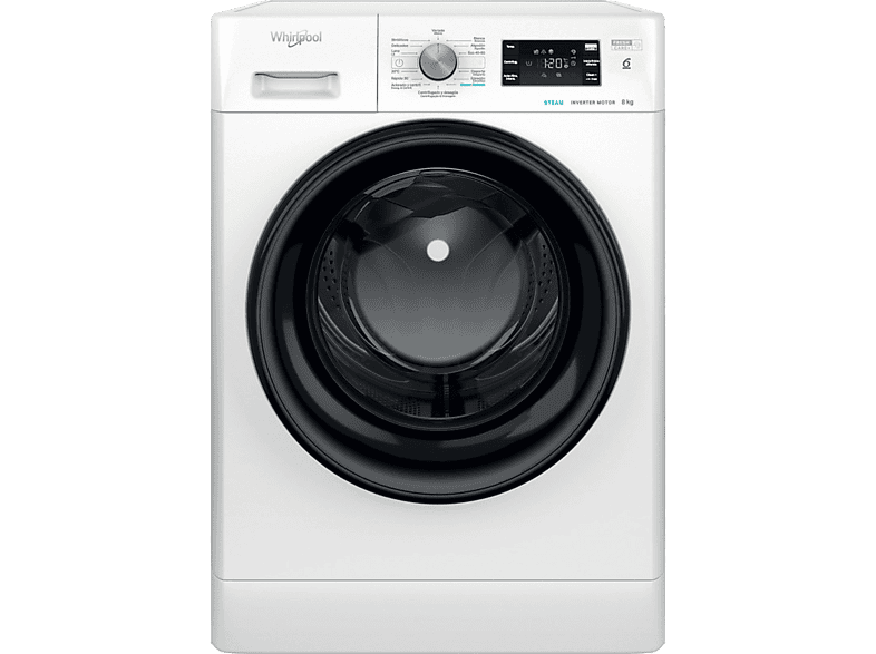 REACONDICIONADO Seminuevo Excelente Lavadora carga frontal - Whirlpool FFB 8489 BV SPT, 8 kg, 1400 rpm, 14 Programas, Inverter, Libre instalación