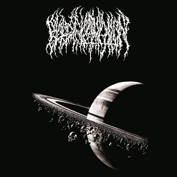 Album borítója, a zenekar nevével, egy koponyákkal teli bolygó művészetével.