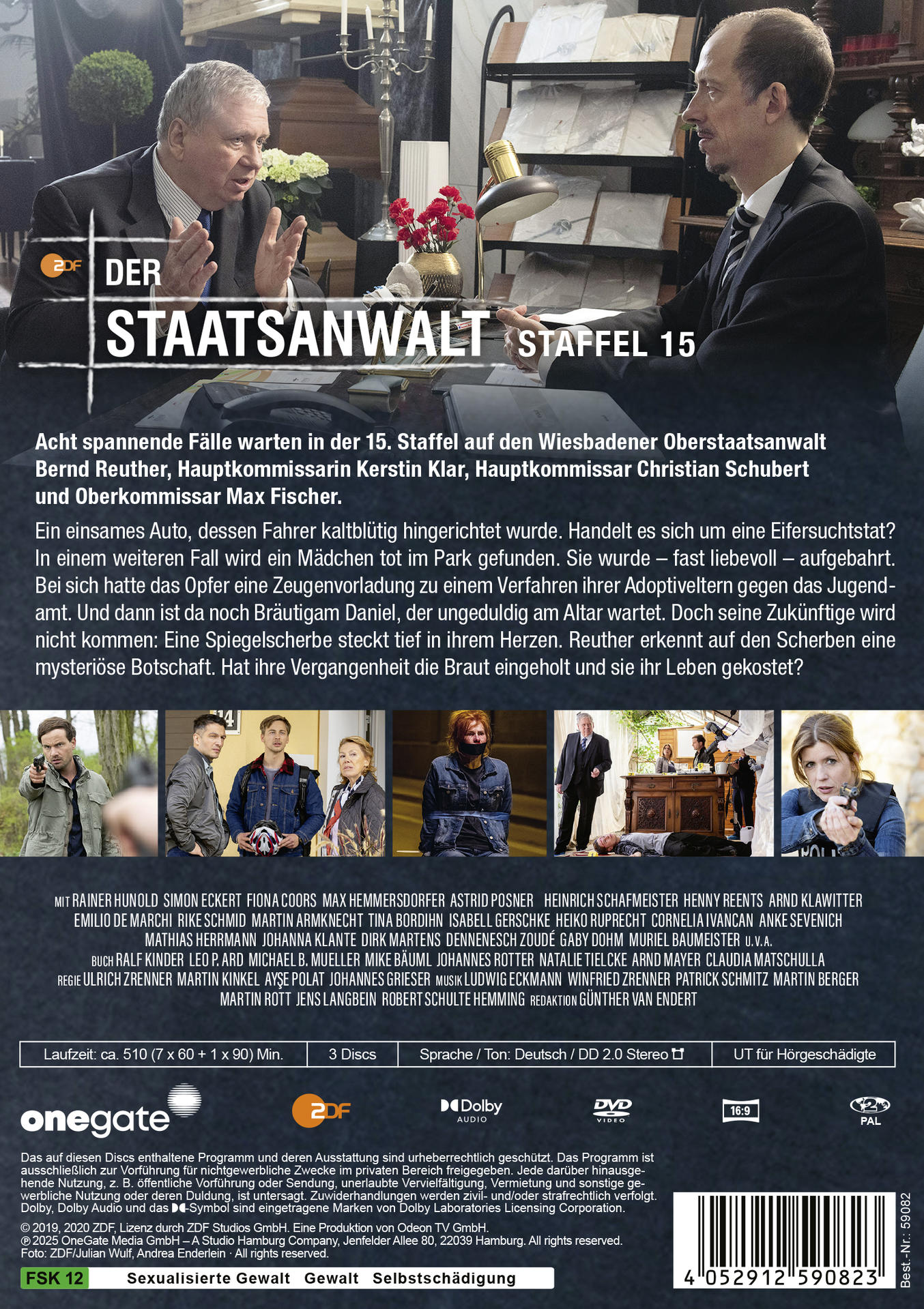Rückseite einer DVD-Hülle mit Text und Bildern von Personen, dunkler Hintergrund.