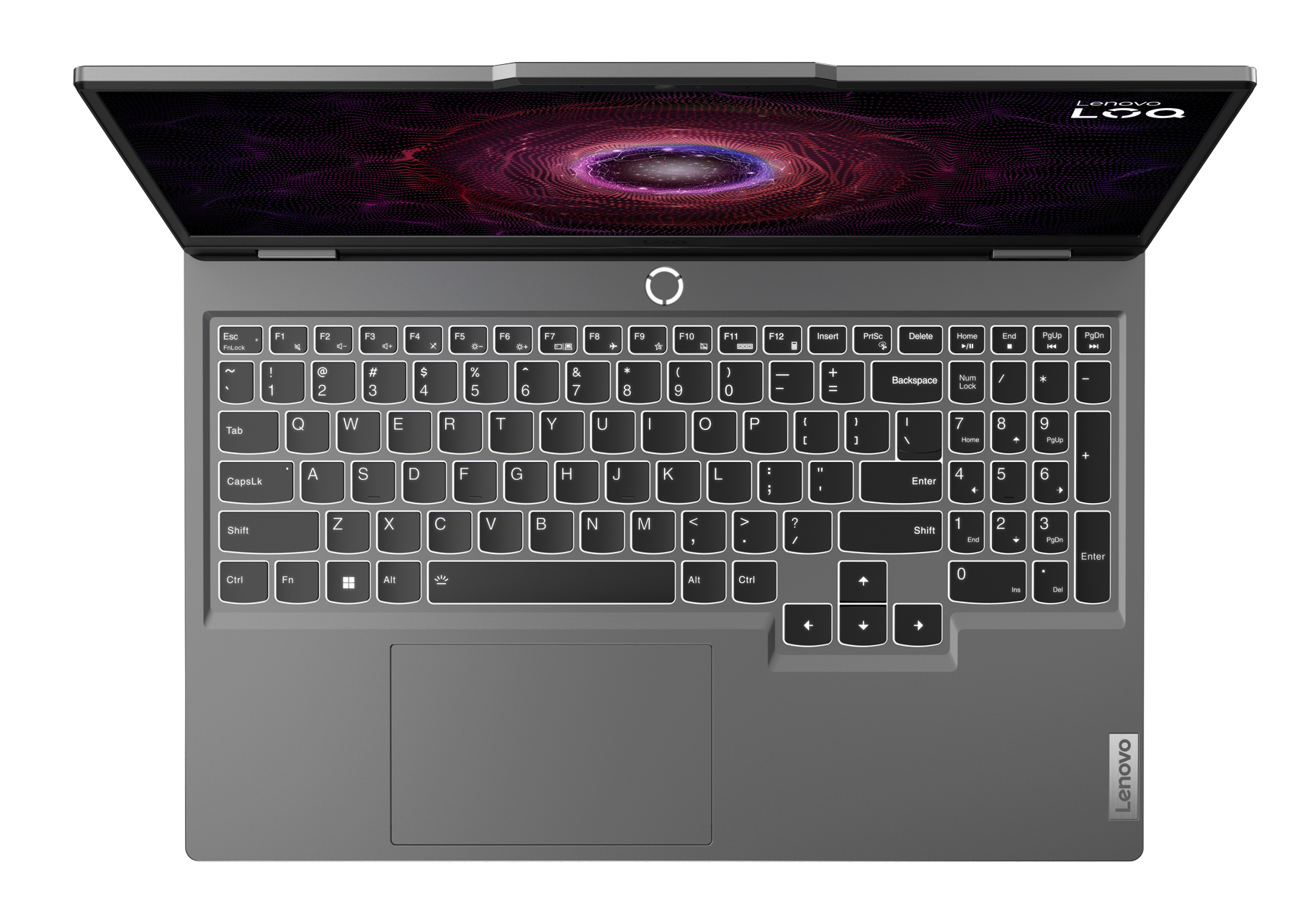 Laptop z otwartym ekranem, pokazujący kolorowe tło.