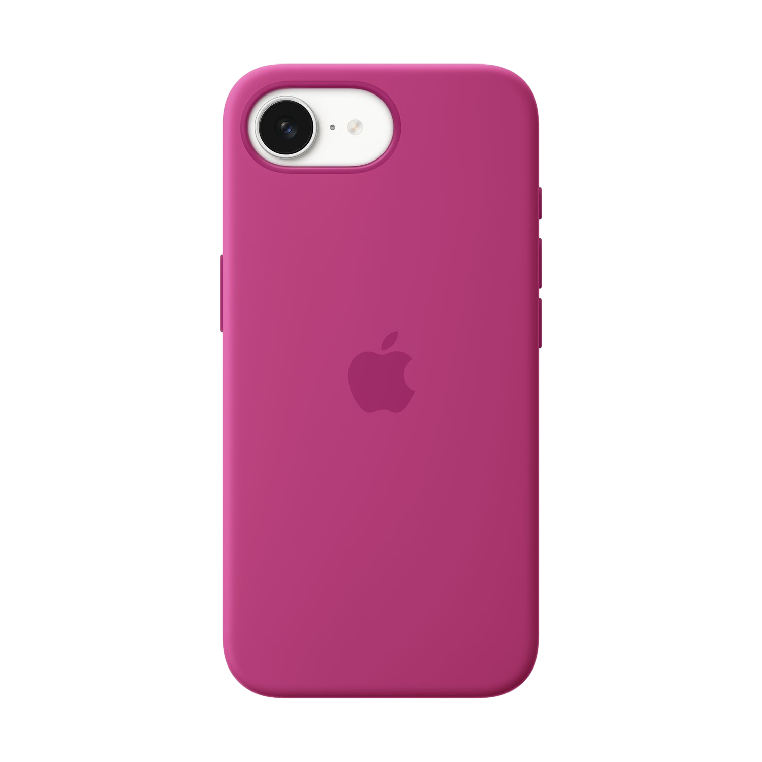 Roze telefoonhoesje met Apple-logo.