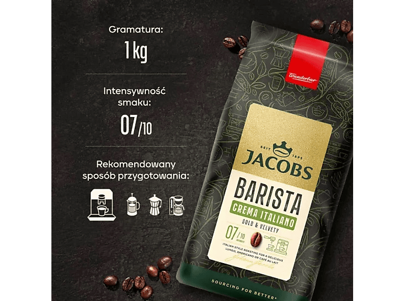 Kawa ziarnista JACOBS Barista Editions Crema Italiano 1 kg – zdjęcie 2