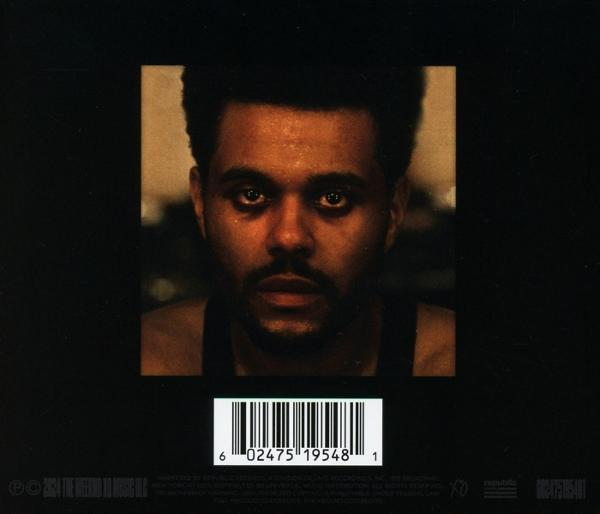 Albumcover, das Gesicht eines Mannes mit Barcode darunter.