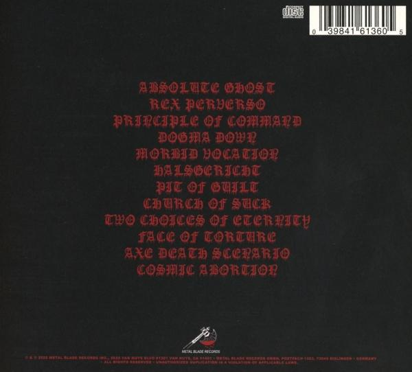 Die Rückseite einer CD-Hülle mit Songtiteln.
