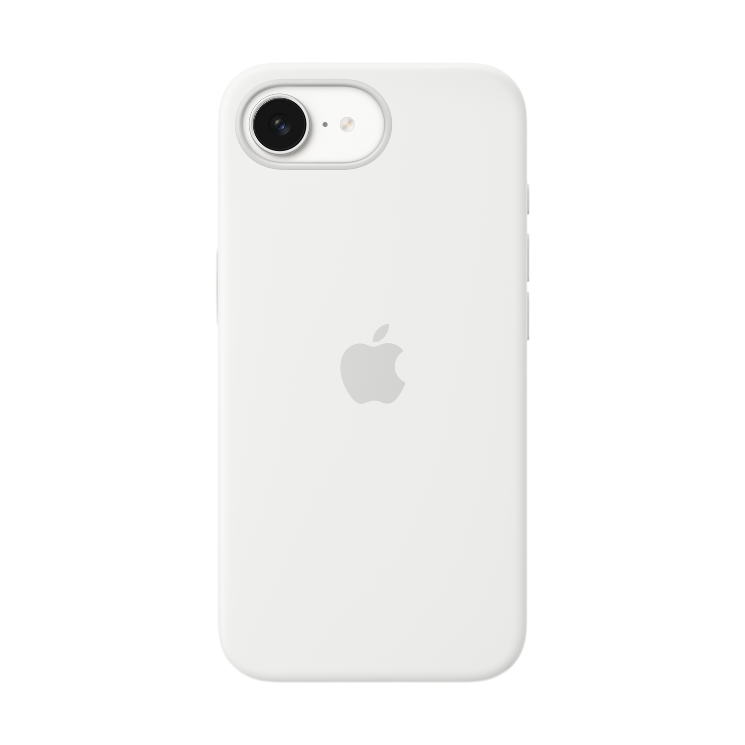Witte telefoonhoes met een Apple-logo en een camera.
