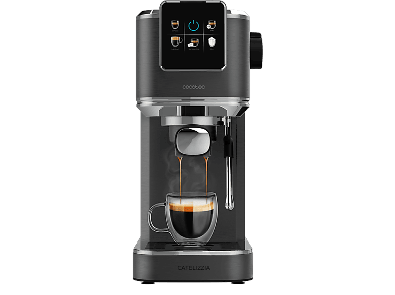 Cecotec Cafelizzia ColdBrew, 20 bares, 1.2L, Doble salida, Vaporizador orientable, Sistema Desmontable, Black